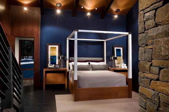 Blue Accent Wall Bedroom